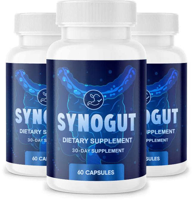 SynoGut Supplement Bottles – Natural Digestive Health Capsules